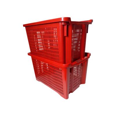 Caisse Gerbable Ajourée pour Fruits 40L – Rouge