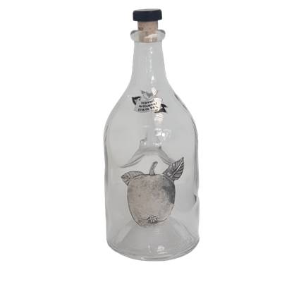 Bouteille en Verre Motif Etain pour Liqueur de Pomme