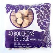 Sachet de 40 Bouchons en lige 45 x 24 mm - Lige Naturel suprieur - pour Vins de Garde Longue