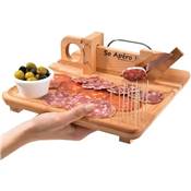 Guillotine  Saucisson avec Plateau en Bois pour Apritif