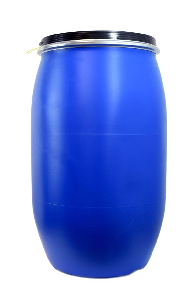 Grand Fût de Macération Alimentaire 120 Litres - Large Ouverture - Bleu