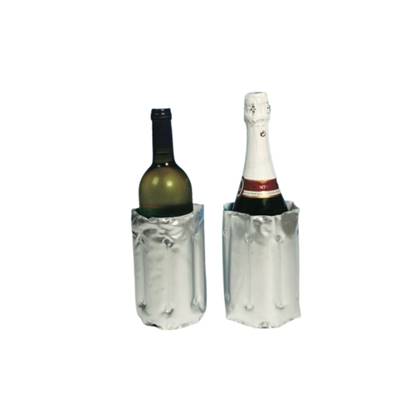 Étui Réfrigérant pour Bouteille de Vin ou de Champagne - Plastique Argenté/Bleu