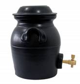 Vinaigrier Gris Anthracite en Grès - 3,5 litres avec son Tabouret en Bois