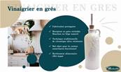 Vinaigrier en Grès Émaillé - avec son Bec Verseur en Liège & Inox - 0,4 litres