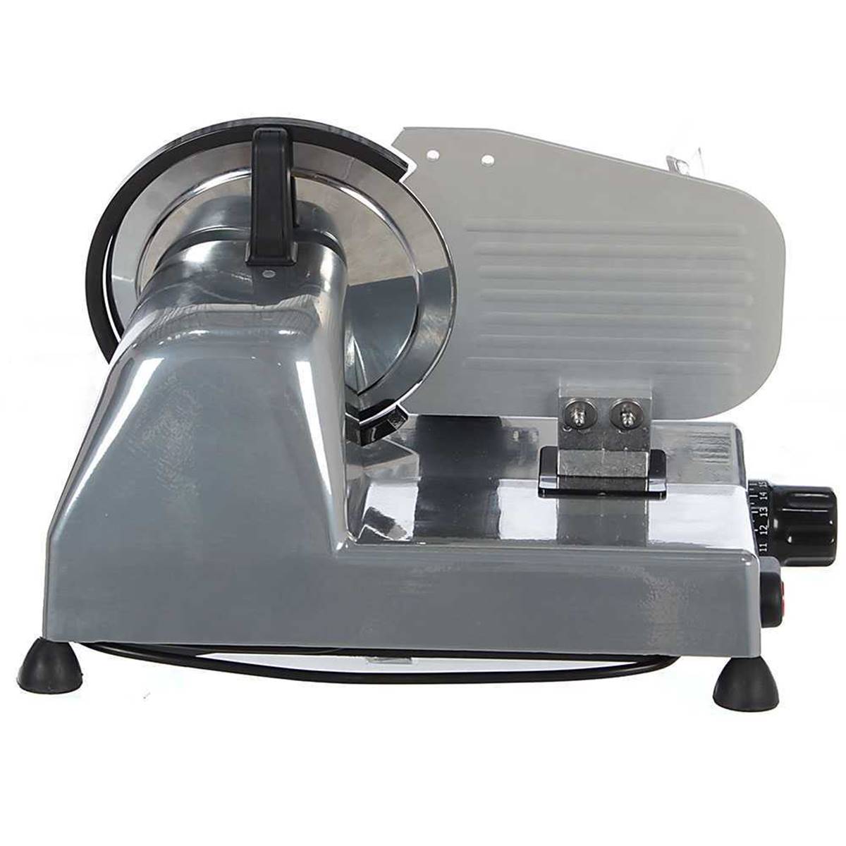 Trancheuse électrique 250W - 3 Lames Amovibles (dont 2 Dentelées) - Épaisseur Réglable 0-15 Mm - Sécurité Verrouillage