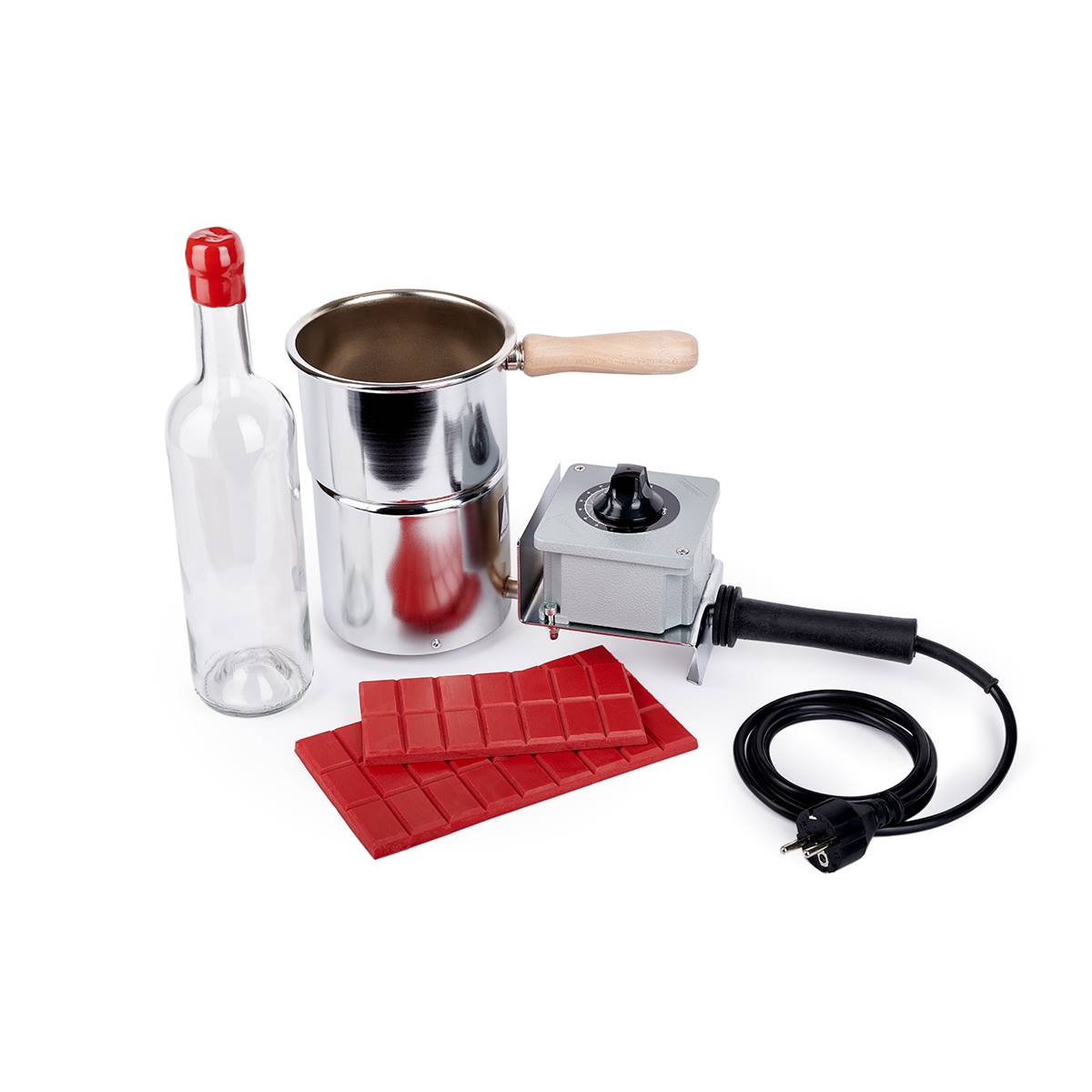 Pot Chauffant pour Cire à Cacheter les Bouteilles de Vin – 1,3L – Acier Inoxydable