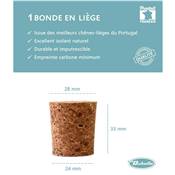 1 Bonde en Liège Conique Ø haut 28 mm /Ø bas 24 mm (H) 33 mm