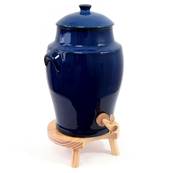 Vinaigrier Bleu Provence en Grs - 4 litres avec son Tabouret en Bois