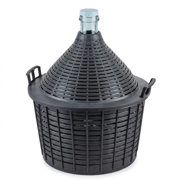 Dame-jeanne 10 L - Verre Transparent, Entourage Plastique
