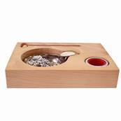 Coffret Œnologique en Bois de Hêtre - Thermomètre / Lèche gouttes / Taste vin