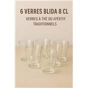 6 Verres Blida 8 cl - Verres  Th ou Apritif Traditionnels ou Champagne