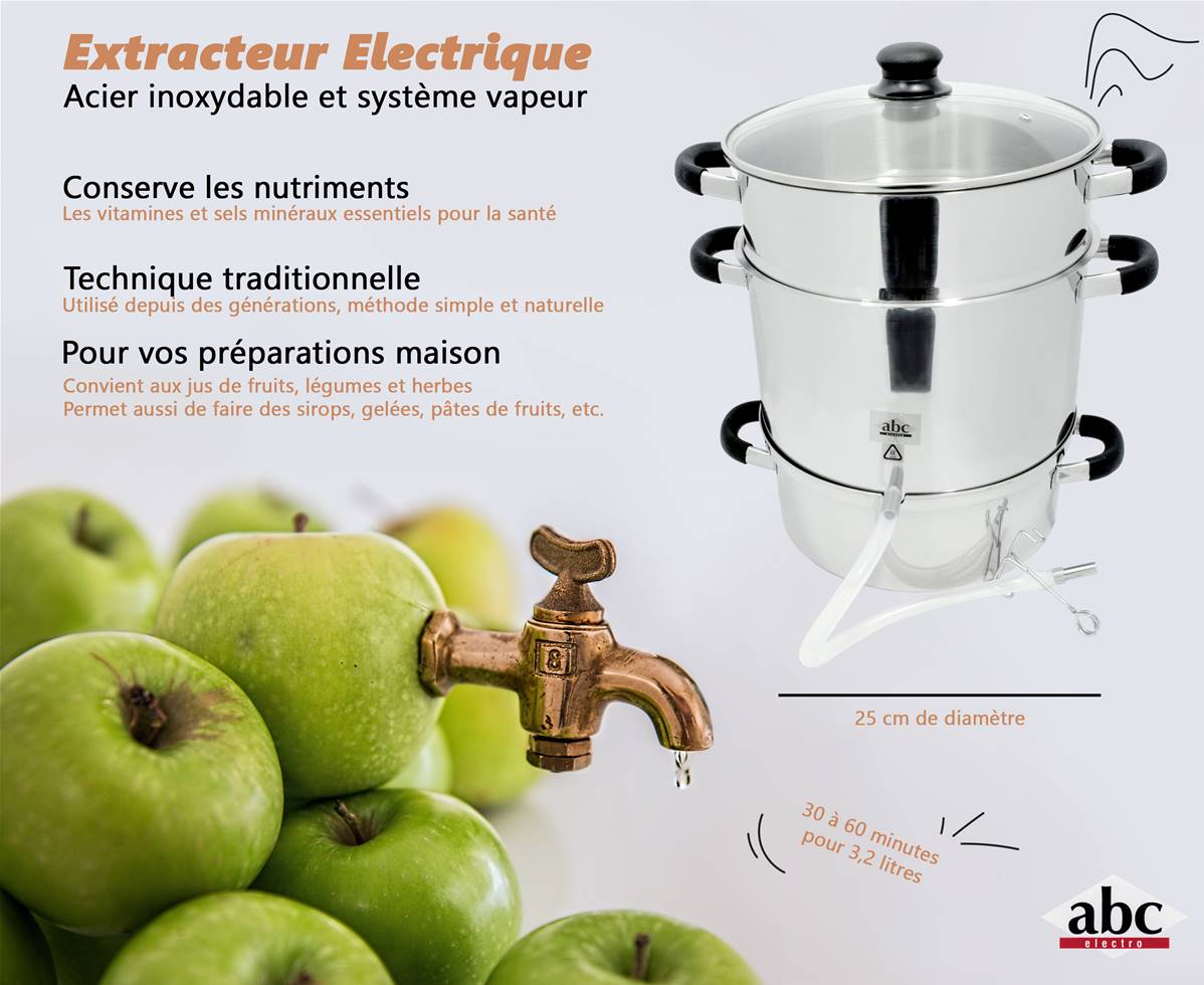 Extracteur de Jus Vapeur Électrique - Inox