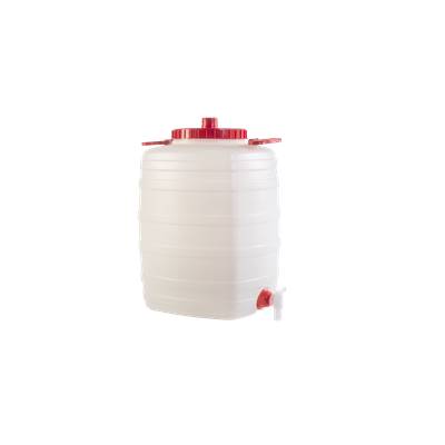 Fût Alimentaire de Macération 50L avec Robinet et Bouchon - Blanc Translucide