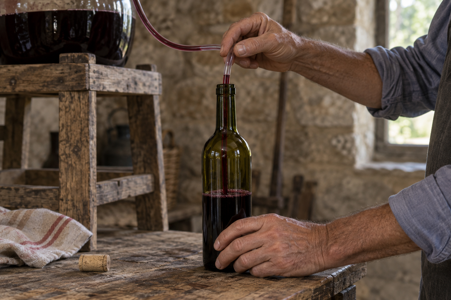 Mise en bouteille artisanale du vin