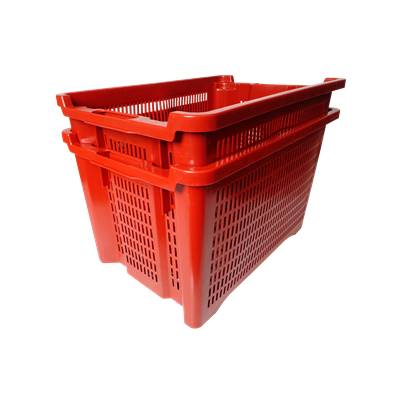 Caisse Gerbable Ajourée pour Fruits 40L – Rouge