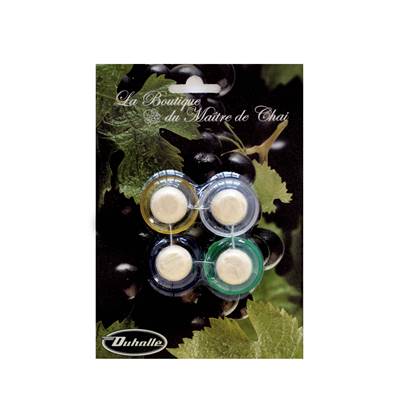 Lot de 4 Bouchons en Liège - Tête en Plastique Flash (couleur fluo translucide)