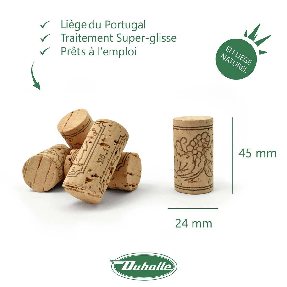 Bouchons En Liège Naturel - Lot De 100 - Taille 21x40 Mm - Pour Vin, Bière, Bricolage Créatif