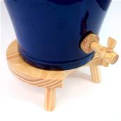 Vinaigrier Bleu Provence en Grès - 4 litres avec son Tabouret en Bois