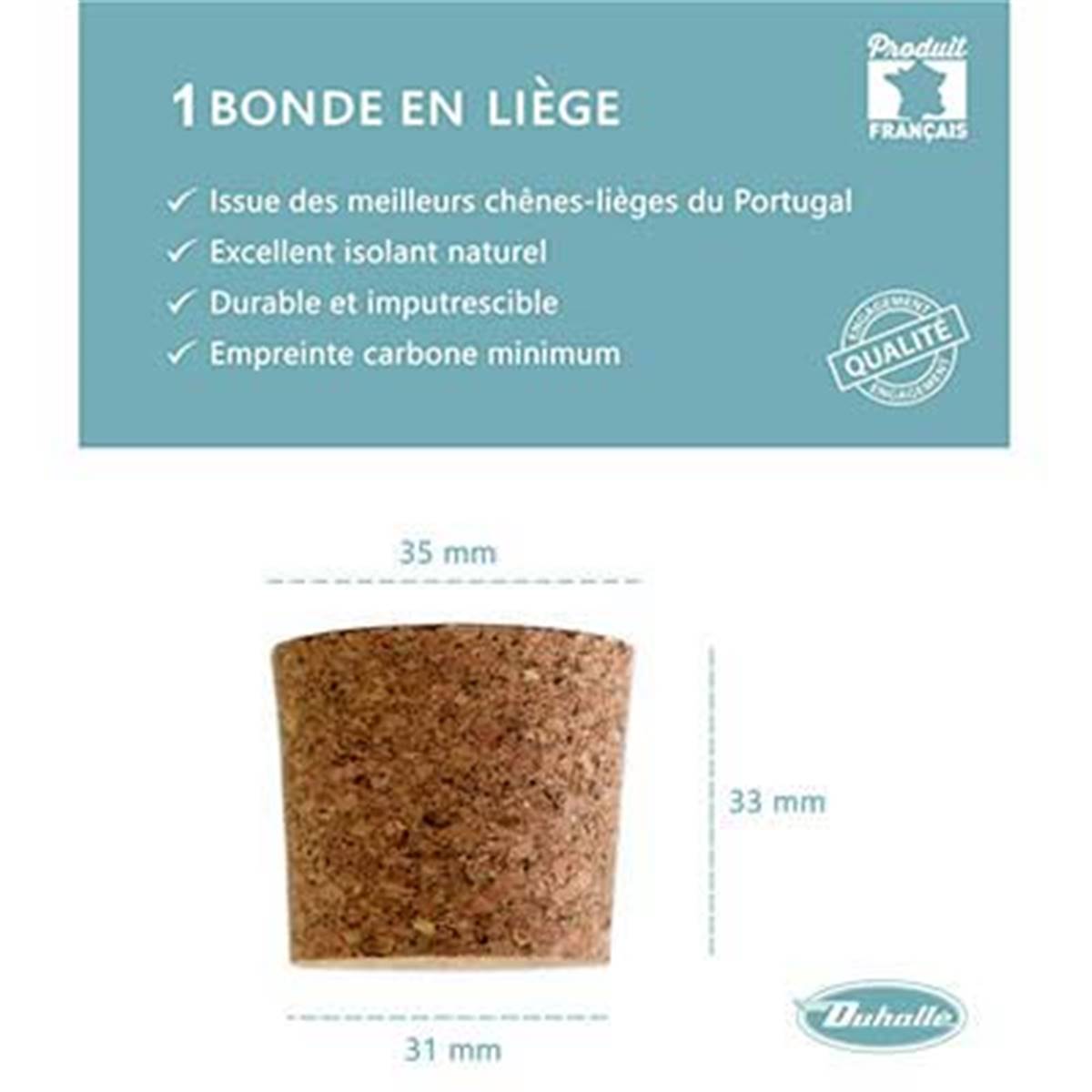 35 Pcs Bouchon en bois de liège conique Compatible avec l